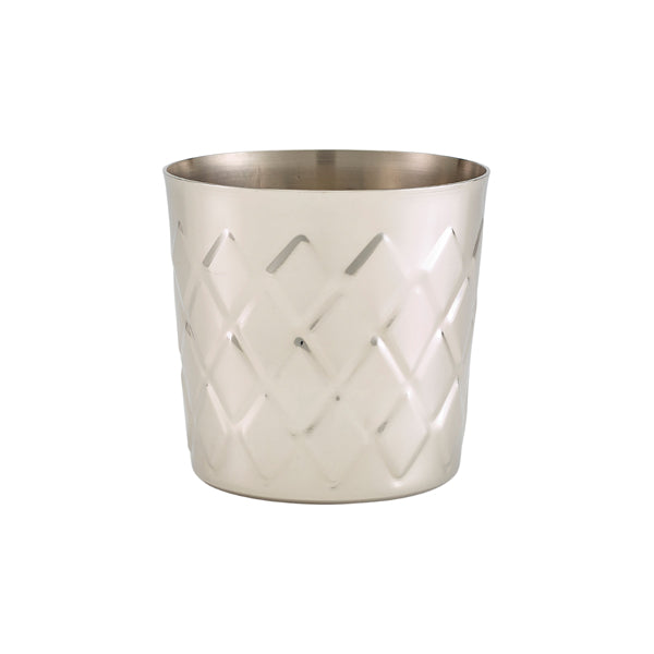 Diamond Pattern Stainless Steel Serving Cup 8.5 x 8.5cm pack of 12