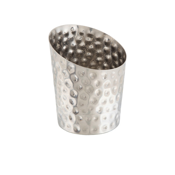 Hammered Stainless Steel Angled Cone 9.5 x 11.6cm (Dia x H) (Box of 12)