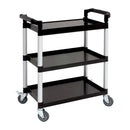 Genware Small 3 Tier PP Trolley Black Shelves pack of 1