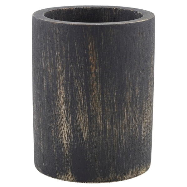 Stephens Black Wash Acacia Wood Cutlery Cylinder