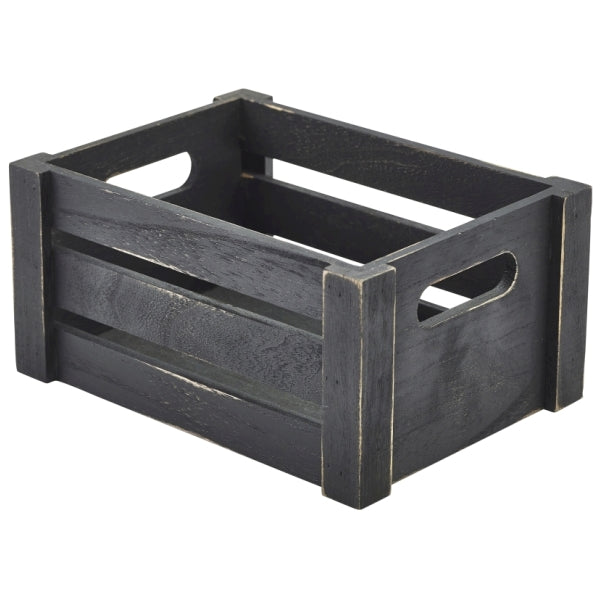 Stephens Black Wooden Crate 22.8 x 16.5 x 11cm