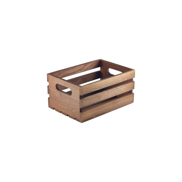 Stephens Dark Rustic Wooden Crate 21.5x15x10.8cm