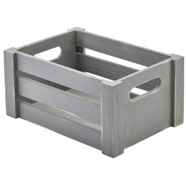 Stephens Grey Wooden Crate 22.8 x 16.5 x 11cm