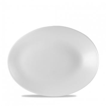 White Oval Orb Plate 11 1/2X9" Box 12