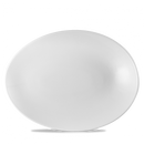 White Oval Orb Plate 13 3/4X10 1/2" Box 12