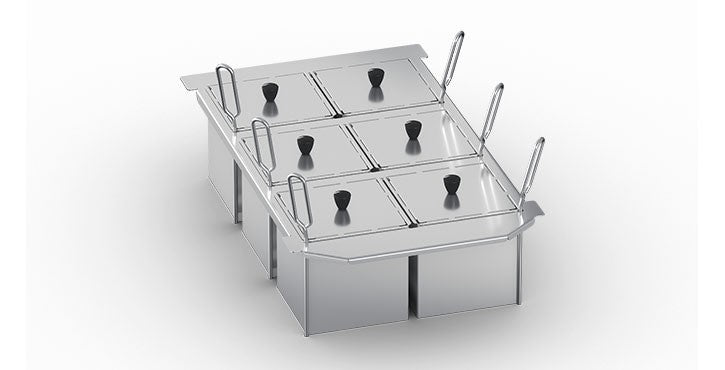 Portion Basket Kit, (4) deep-frying 1/6 GN portion baskets, with frame