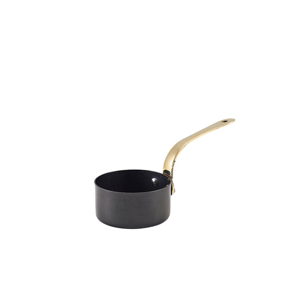 GenWare Black Vintage Steel Mini Sauce Pan 7 x 3.75cm pack of 6