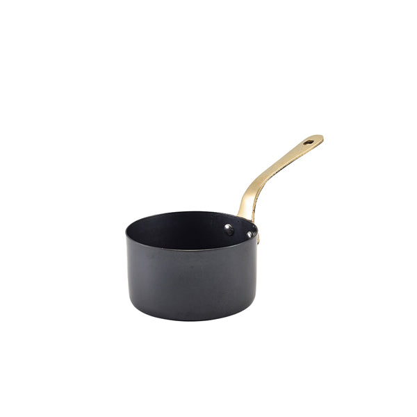 GenWare Black Vintage Steel Mini Sauce Pan 9 x 5.25cm pack of 6