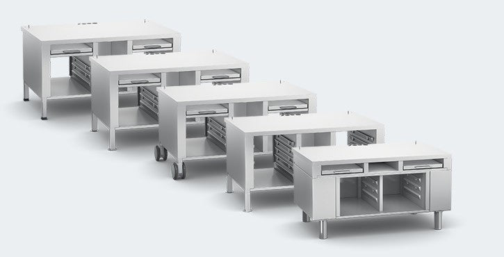 Rational Stand, enclosed top & sides, pull-out shelves